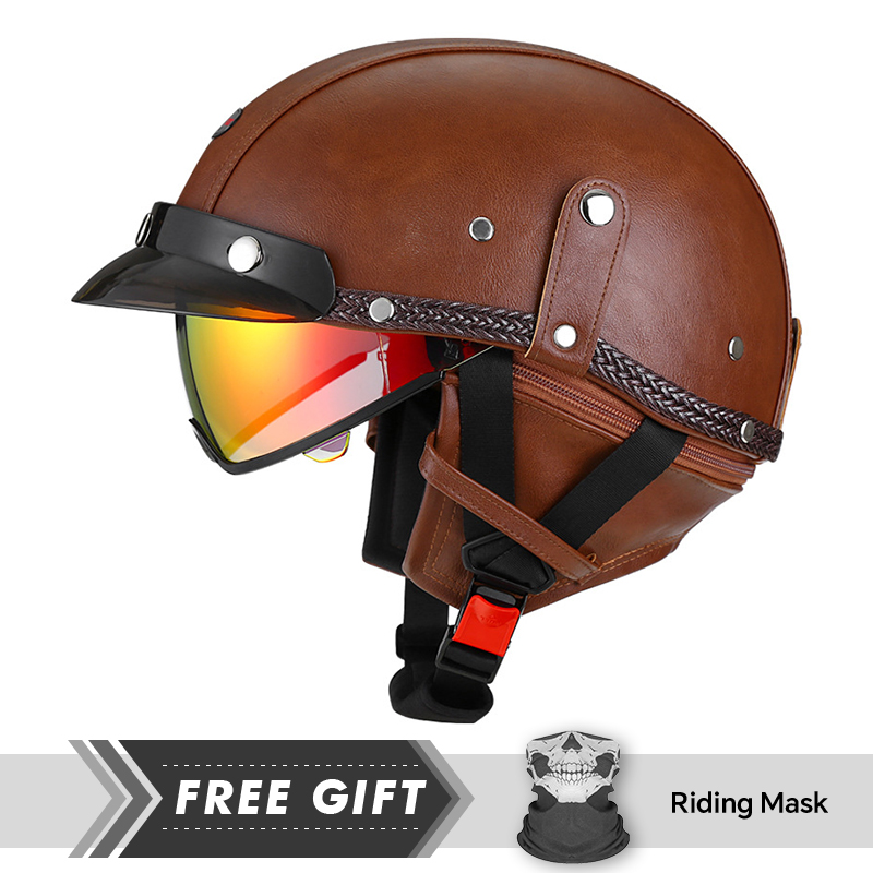 Motorcycle Gear In Store - Helm Setengah Wajah Retro Dewasa Helm
